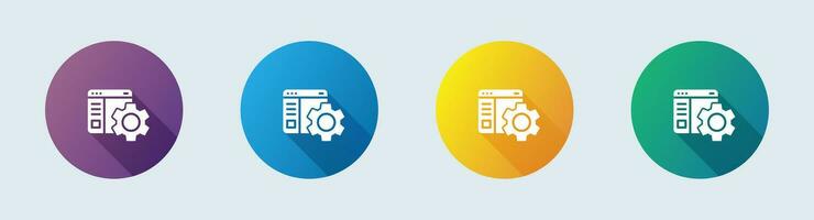 Configuration solid icon in flat design style. Setting signs vector illustration.