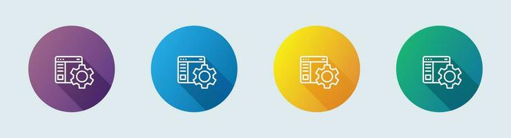 Configuration line icon in flat design style. Setting signs vector illustration.