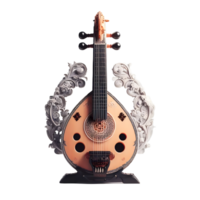 AI generated An isolated veena musical instrument cutout object on transparent background, PNG file