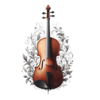 AI generated An isolated cello musical instrument cutout object on transparent background, PNG file