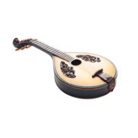 AI generated An isolated mandolin musical instrument cutout object on transparent background, PNG file