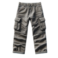 AI generated Isolated pair of cargo pants clothing item on a transparent background, PNG File Format