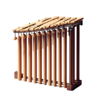 AI generated An isolated marimba musical instrument cutout object on transparent background, PNG file