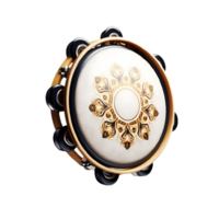 AI generated An isolated tambourine musical instrument cutout object on transparent background, PNG file