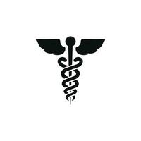 caduceo médico icono aislado en blanco antecedentes vector