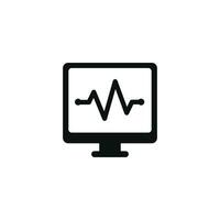 cardiograma monitor icono aislado en blanco antecedentes vector