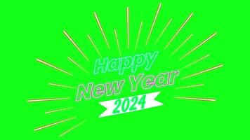 New year text animation on green screen background - Free video