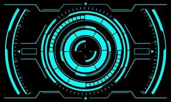 HUD sci-fi circle interface screen view blue geometric design virtual reality futuristic technology creative display on black vector