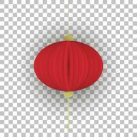Vector transparent red hanging lantern, red hanging lantern for Happy Chinese new year background vector, illustration, used for Chinese pattern, banner, website.