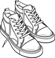 women fashion shoes coloring page vector