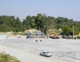 Installation of gas separation and purification. Construction of an oil and gas station. photo