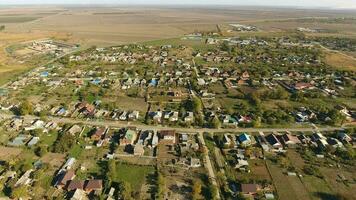 parte superior ver de el aldea. el pueblo de poltavskaya. foto