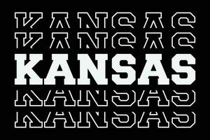 Patriotic USA State Kansas T-Shirt Design vector