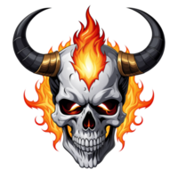 AI generated devil horned skull head png