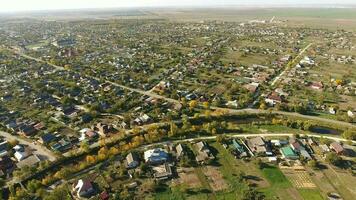 parte superior ver de el aldea. el pueblo de poltavskaya. foto