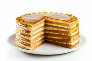 AI generated Aromatic Layered honey cake. Generate Ai photo