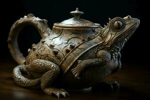 Teapot lizard creative design. Generate ai photo