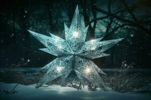 AI generated Winter star digital art. Generate ai photo