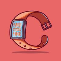 SmartWatch with motivational message vector illustration. Sports, tech design concept.