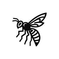 Creative bee side Icon. Bumblebee, honey making concept. Isolated vector logo illustration