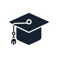 Graduation cap icon. Isolated vector illustration