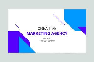 Blue modern marketing agency cover template vector