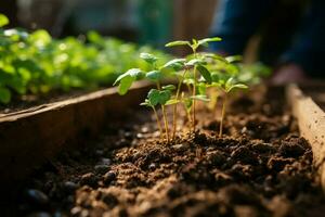 ai generado verde iniciativa nuevo árbol plantado como parte de el lucha en contra clima cambio ai generado foto