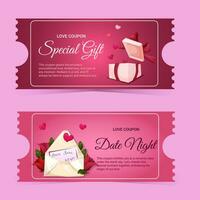 trending valentine's ticket template for store, web, sale. vector illustration, for print