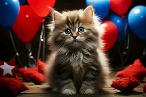 AI generated Affectionate kitty Cute kitten with a heart spreading warmth and joy AI Generated photo