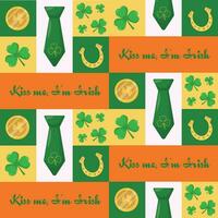 Seamless pattern for St. Patrick's Day.  Modern cute background. Vector illustration