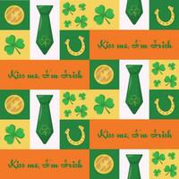 Seamless pattern for St. Patrick's Day.  Modern cute background. Vector illustration