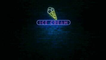 Ice Cream Neon Light Sign video