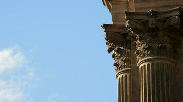 Capitel column with clouds in timelapse video