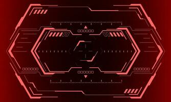 HUD sci-fi hexagon interface screen view hexagon geometric design virtual reality futuristic technology creative display on red vector