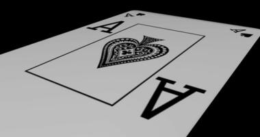 Ace of spades playing card in rotation video