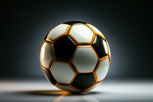 AI generated Soccer ball on a radiant light background evoking energy and excitement AI Generated photo