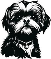 silueta personaje shih tzu perro, linda logo. vector