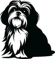 silhouette character shih tzu dog, cute logo. vector