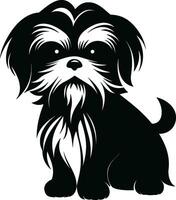 silueta personaje shih tzu perro, linda logo. vector