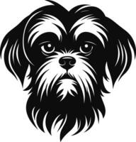 silueta personaje shih tzu perro, linda logo. vector