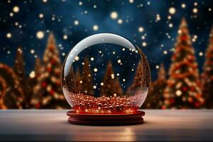 AI generated Festive 3D circle A frame background for celebrating the beauty of Christmas and New Year AI Generated photo