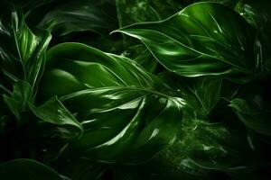 AI generated Ethereal foliage The enchanting sight of green leaves caught in mid flight AI Generated photo
