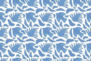 Seamless spring pattern. Blue bird and blue leaves. Abstract background for your design vector