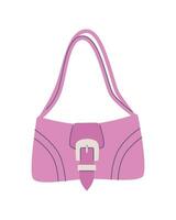 Pink handbag, 00s style. Glamorous element for your design vector