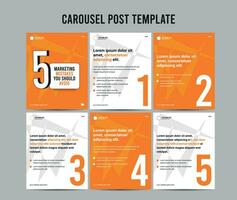 Set Of Carousel Post Template, Editable carousel post, social media carousel post for business vector