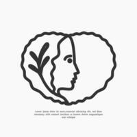 minimalist women love logo design template vector