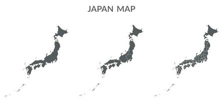 Japón mapa conjunto en gris color. vector con okinawa islas