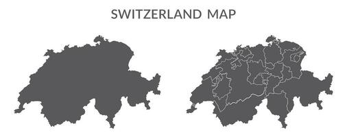 Switzerland map set in grey color vector