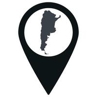 Black Pointer or pin location with Argentina map inside. Map of Argentina vector