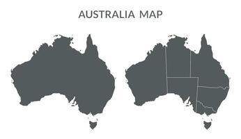 Australia map set in gray color vector